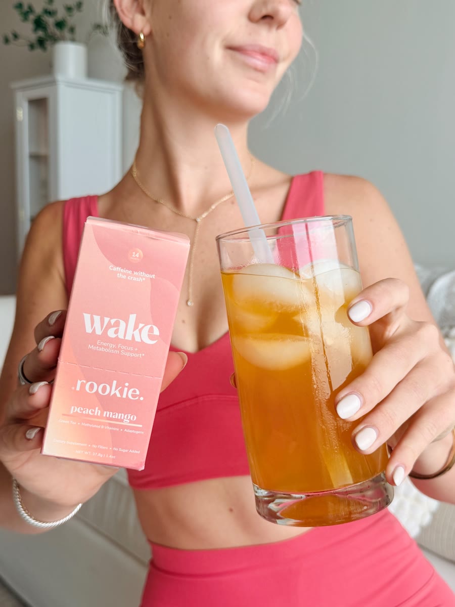 Molly holding a Rookie Wake box and an iced drink